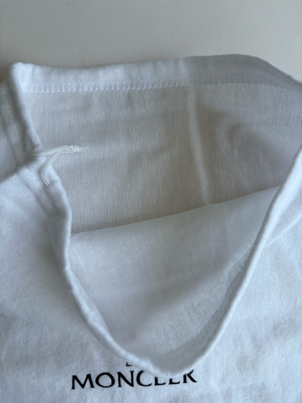 Moncler White Logo Drawstring Pouch - Picture 3 of 6